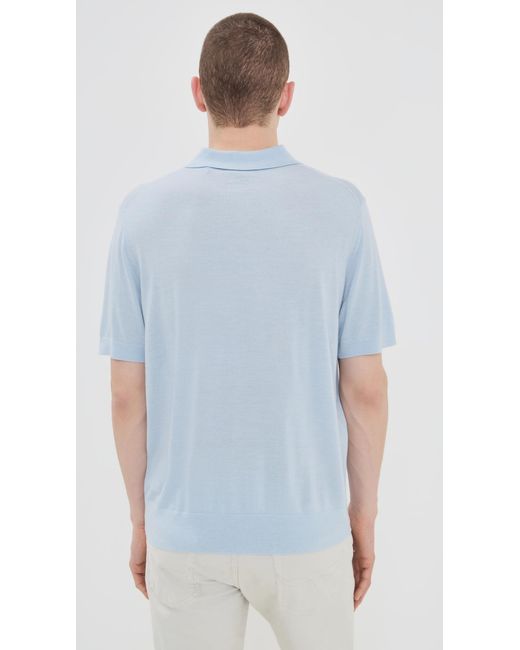 Vince Blue Short Sleeve Polo for men