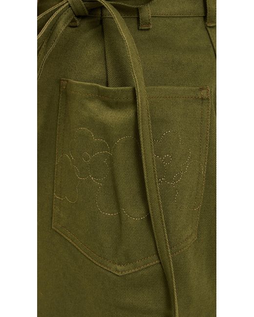 Cecilie Bahnsen Anita Denim Trousers in Green | Lyst