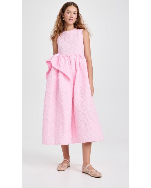 CECILIE BAHNSEN Pink Grappolo Matelassé Ditte Dress