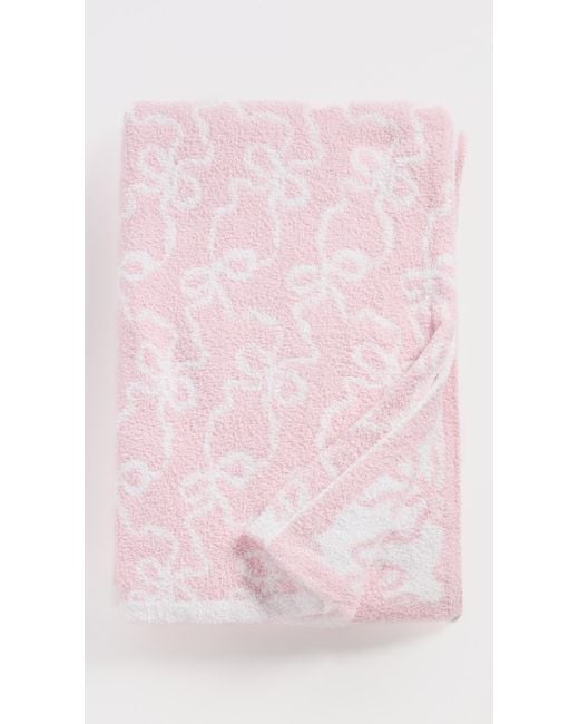 LoveShackFancy Pink Teddy Bow Blanket