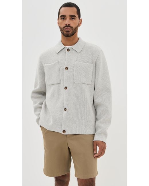 Les Deux Gray Fischer Cotton Milano Overshirt for men