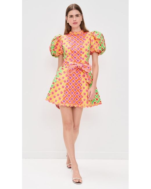 Celiab Women's Orange Nauru Dress mini dresses