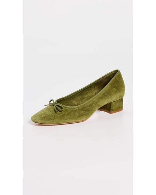 Reformation Green Terry Ballet Pumps