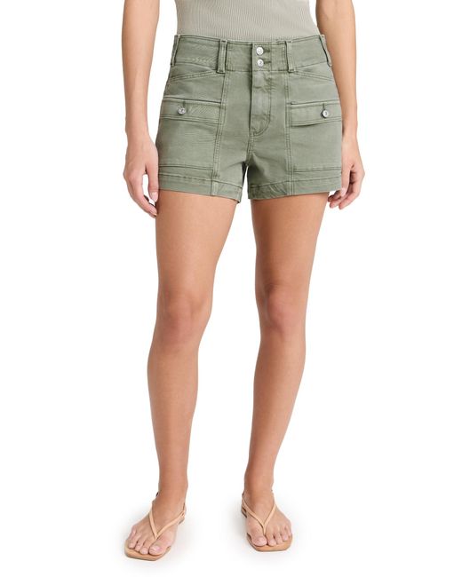 PAIGE Green Olivia Cargo Shorts