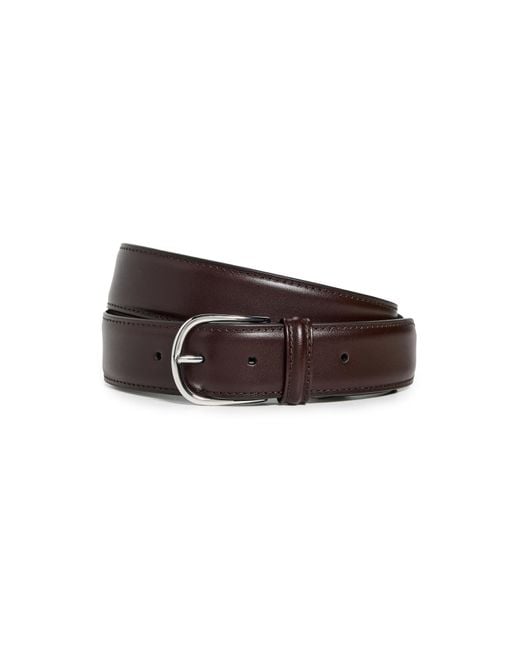 Andersons Black Leather Dress Belt for men