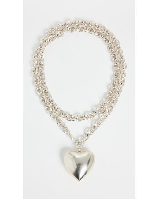 Roxanne Assoulin White Heart & Soul Long Pendant Necklace