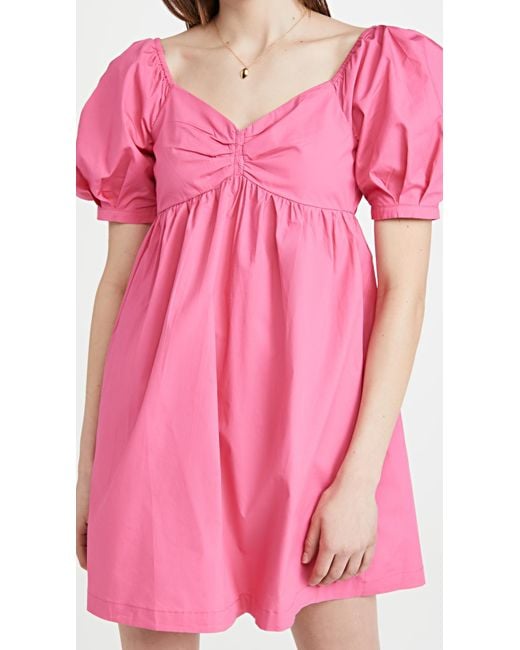 English Factory Pink Puff Sleeve Babydoll Dress