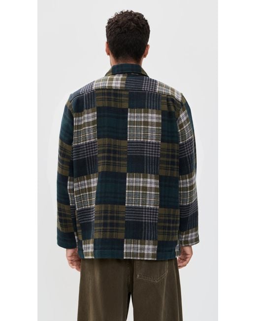 Universal Works Black Dockside Japanese Patchwork Jacket for men