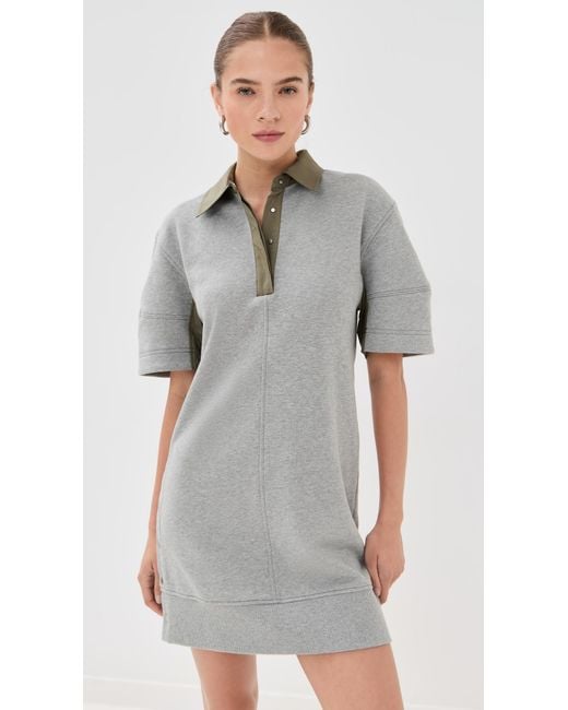 3.1 Phillip Lim Gray Polo Dress With Ripstop Combo Melange