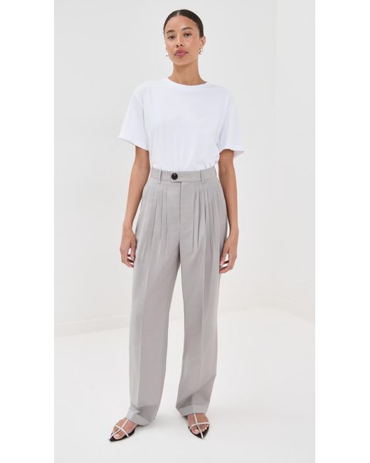 Peter Do White Jade Pleated Pants