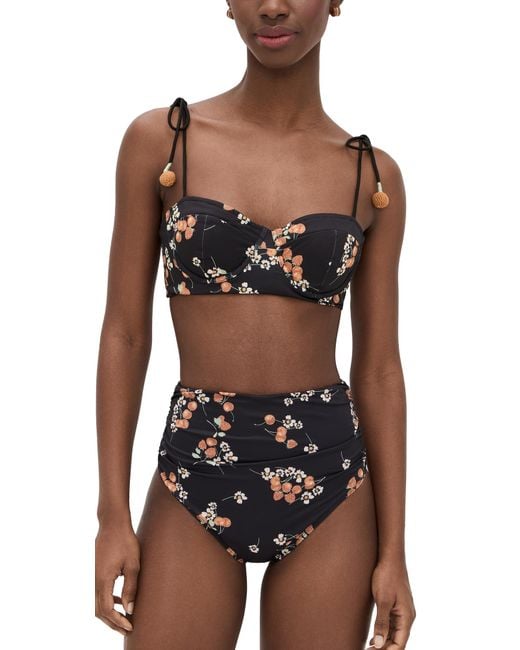 Sea Black Cerise Cherry Bustier Swim Top