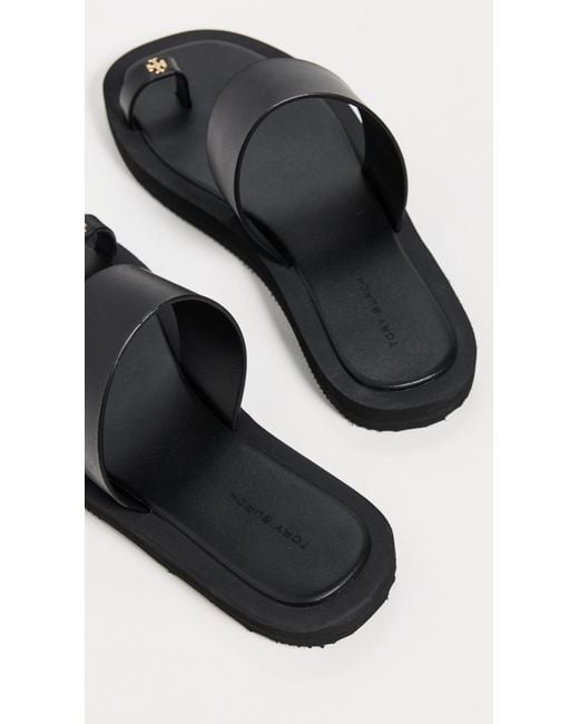 Tory Burch Black Toe Ring Flip Flops