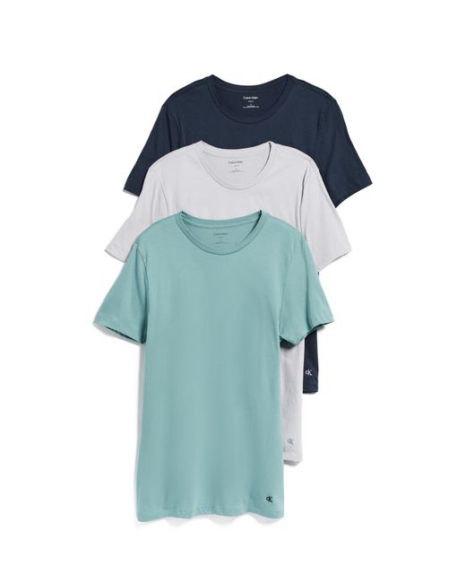 Calvin Klein Blue Cotton Classics 3-pack Undershirt for men
