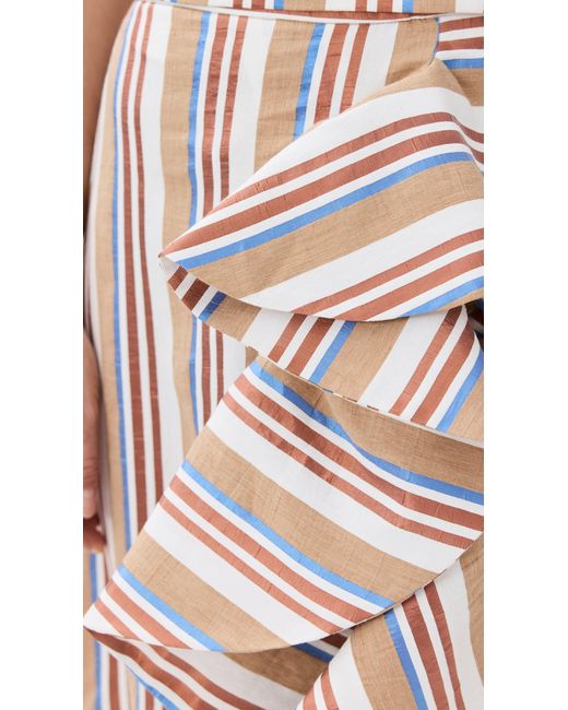 Stella Jean Natural Striped Skirt With Frills