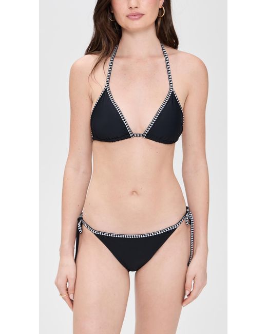 Lemlem Black Lena String Bikini Bottoms