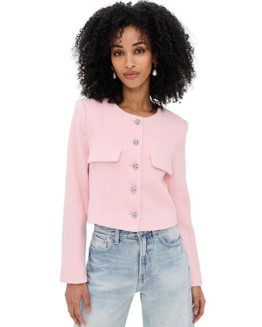 Endless Rose Pink Tweed Buttoned Jacket