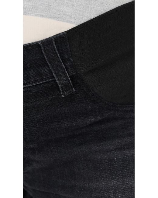 PAIGE Black Anessa Maternity Raw Hem Jeans