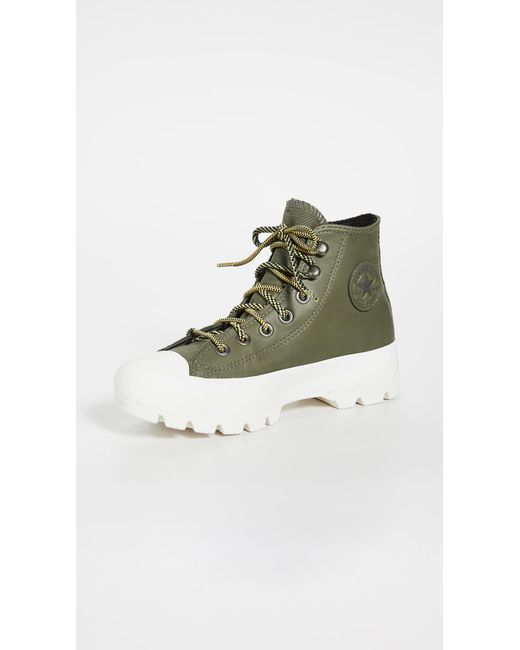 Converse Leather Chuck Taylor All Star Lugged Waterproof Sneakers in Green  | Lyst Canada
