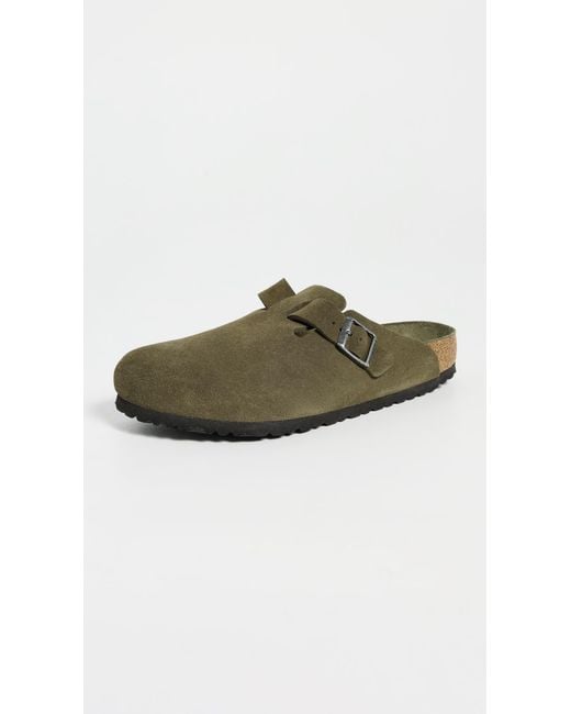 Birkenstock Green Boston Soft Footbed Clogs for men
