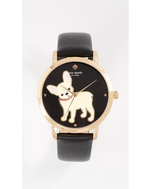 Kate Spade Leather French Bulldog Grand Metro Watch, 38mm | Lyst Canada