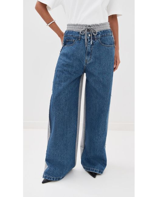 Monse Blue Denim Sweatpants