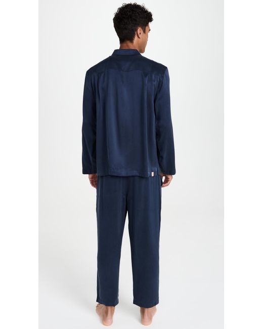 Lunya Blue Washable Silk Button Up Set for men