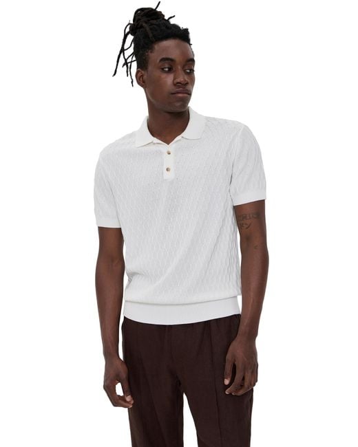 Club Monaco White Diamond Polo for men
