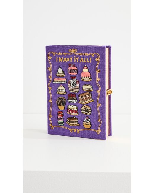 Olympia Le-Tan Purple Parisian Diet Book Clutch With Strap