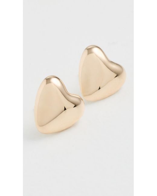 Annika Inez White Mini Heart Studs