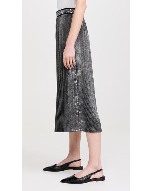 Le Superbe Black Foil Pleated Skirt