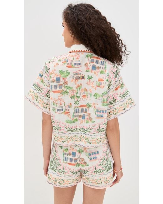 En Saison Multicolor Alaia Linen Top