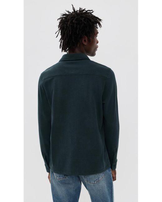 Vince Blue Sueded Jersey Button Down for men