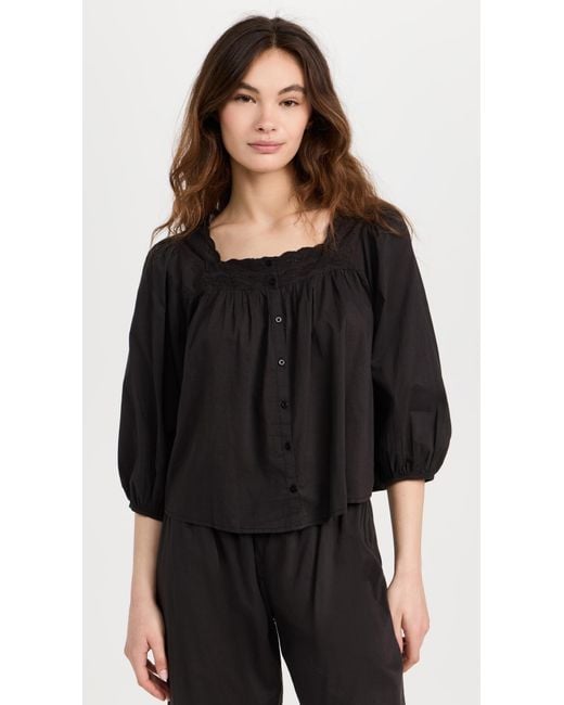 The Great Black The Eyelet Button Sleep Top