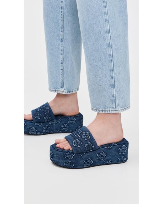 フラットシューズ The Platform Sandals - Marc Jacobs - Cotton - Blue Marc Jacobs The Platform Sandals in Blue | Lyst