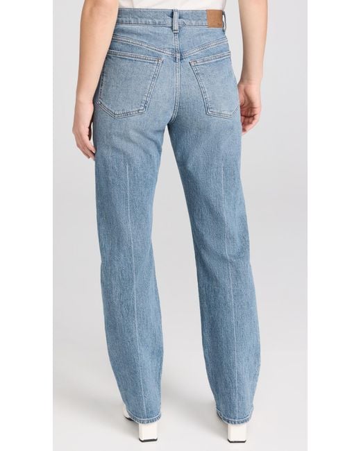 Madewell Blue The '90s Straight Jeans In Wash: Crease Edition