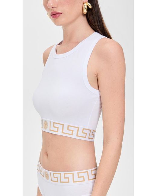 Versace White Sleeveless Tops
