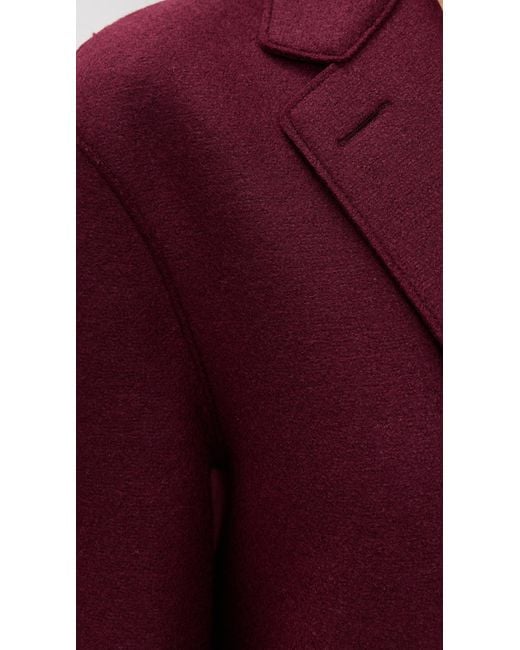 Harris Wharf London Purple Chester Coat Pressed Wool Coat