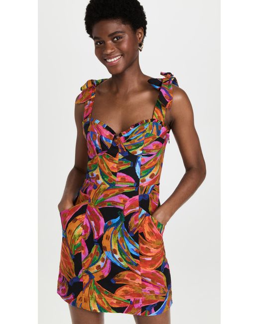 FARM Rio Linen Rainbow Bananas Mini Dress Lyst