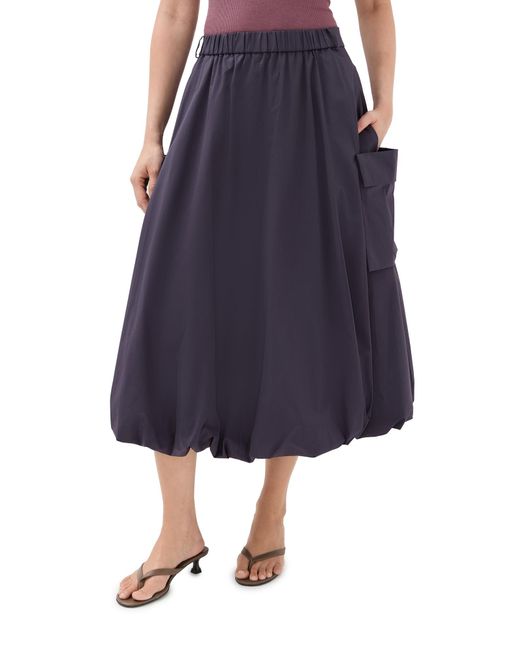 Tibi Blue Poplin Pull On Bubble Skirt