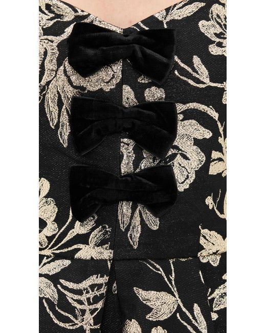 Alice + Olivia Black Daniela Bow Structured Pleated Mini Dress