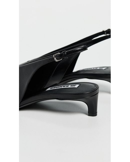 Jil Sander Black Sling Back Heels