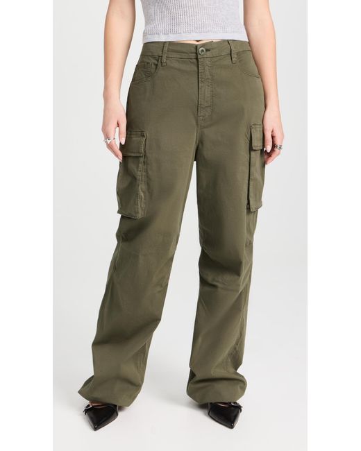 GOOD AMERICAN Green baggy Cargo Trousers