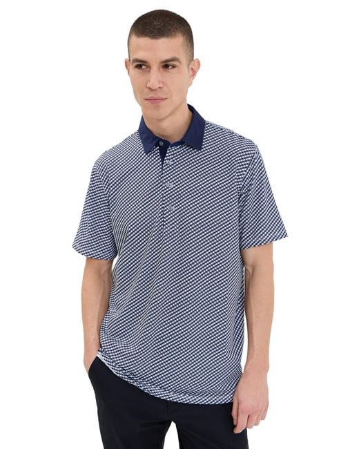 Greyson Blue Houndstooth Printed Polo for men