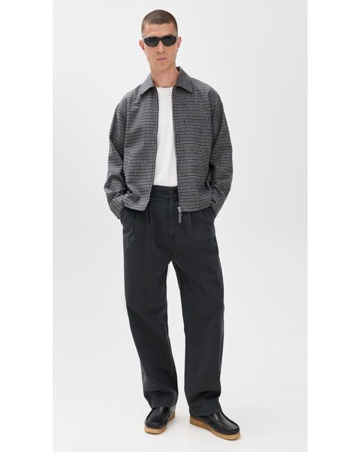Universal Works Black Windcheater Houndstooth Zip Jacket for men