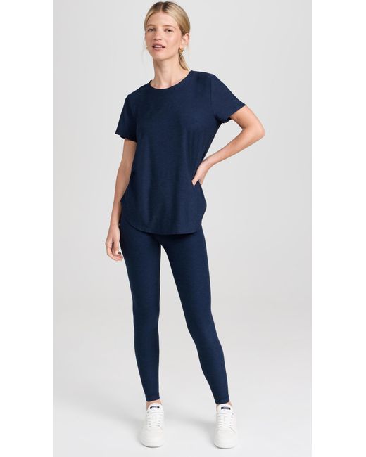 Beyond Yoga Blue Featherweight On The Down Low Tee