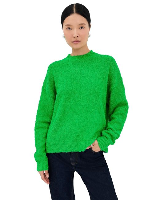 Tibi Green Serviette Crewneck Easy Pullover
