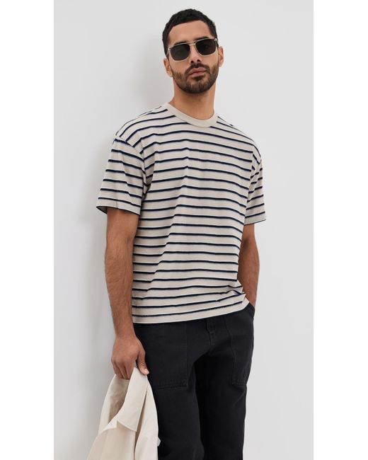 Asher Black Noah Stripe Tee for men