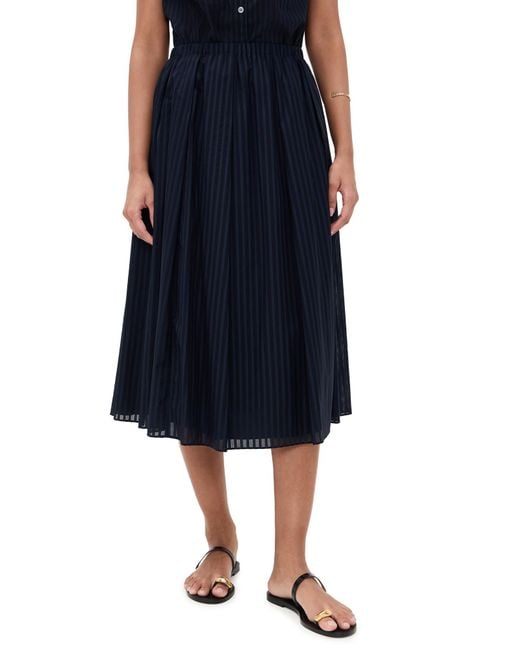 Theory Blue Irregular Pleat Skirt