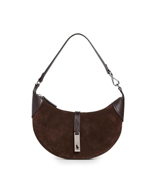 [Celine] Crocodile embossed leather mini shoulder bag in brown and gold [Used] [Authenticated and guaranteed authentic] 213619
