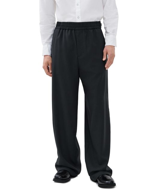 AMI Black Light Wool Twill Pant Elastique for men